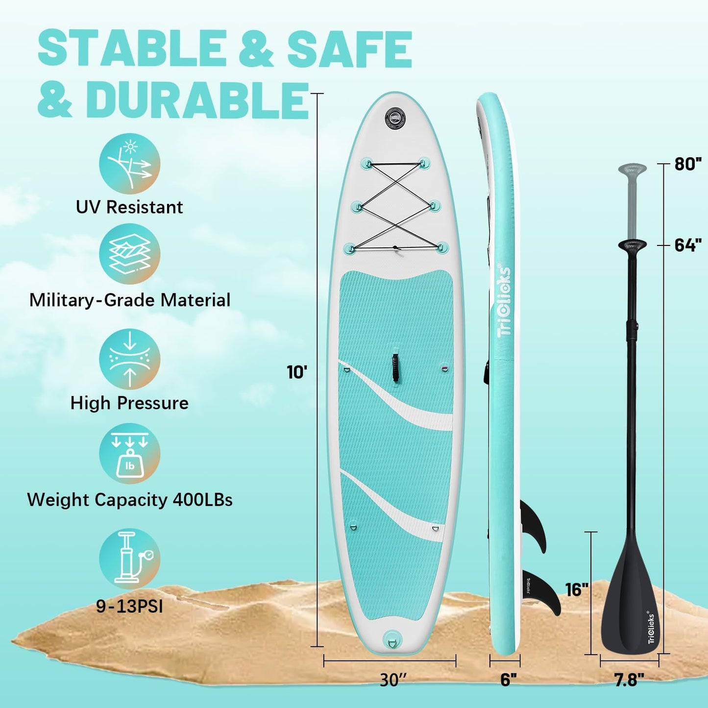 All-Round 10' Inflatable Stand Up Paddle Board