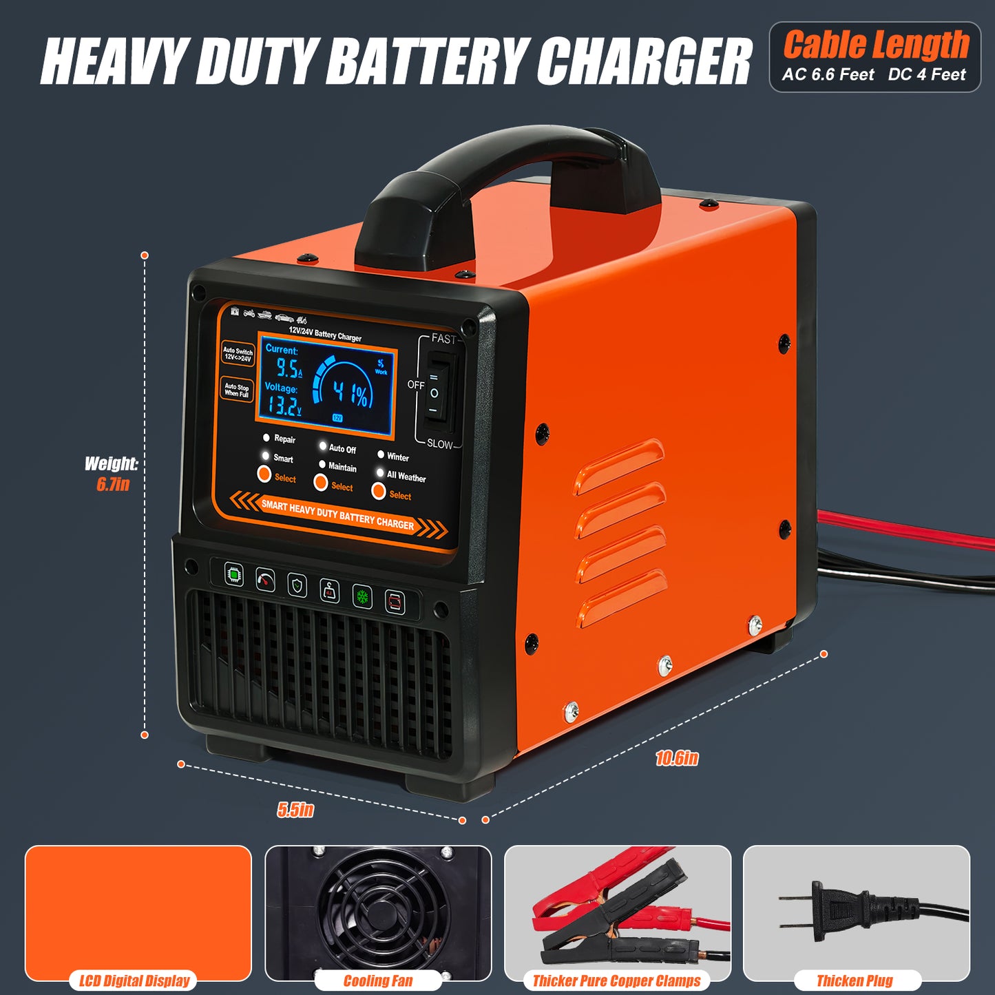 12V 24V Car Battery Charger Heavy Duty