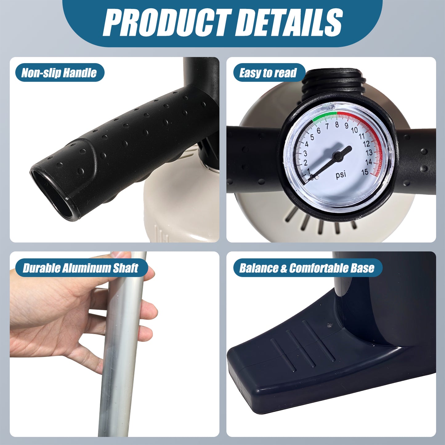 SUP Hand Pump, High Pressure Hand Pump with Pressure Gauge