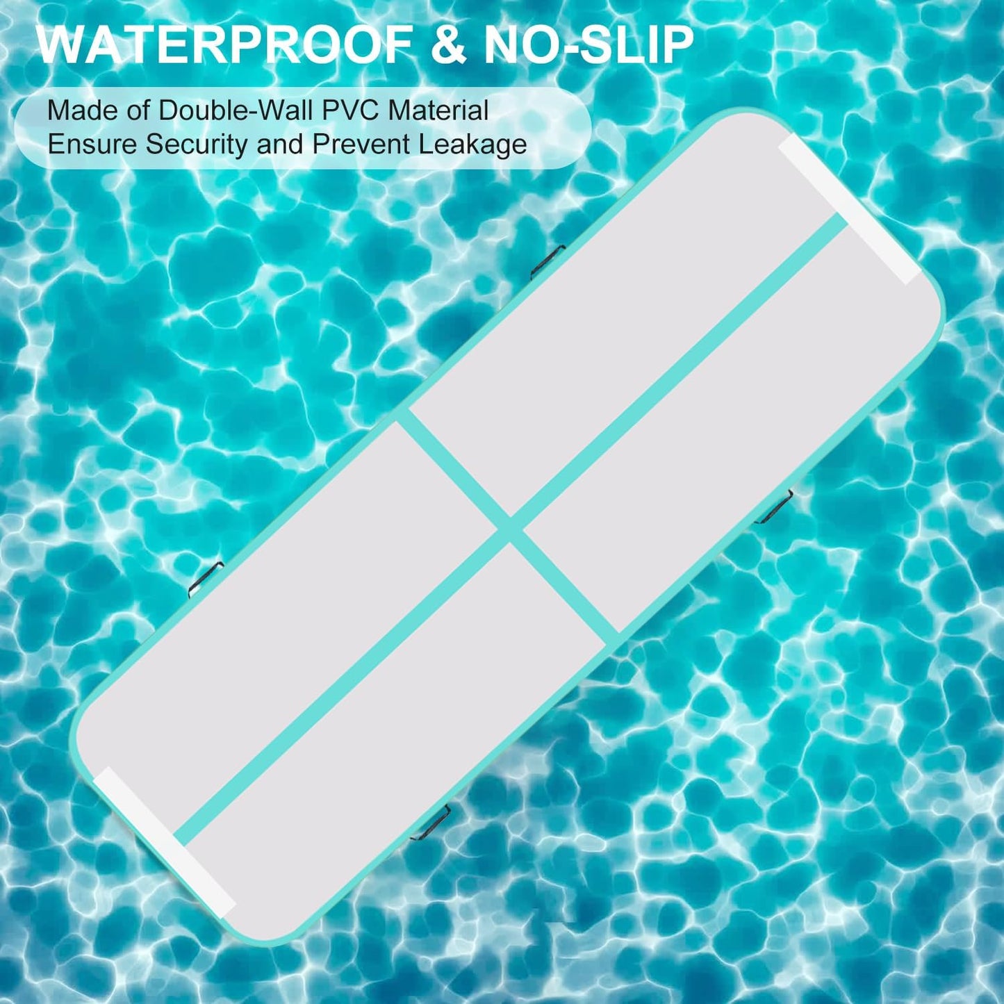 10ft/13ft/16ft Inflatable Gymnastics Tumbling Mat 4" Thick Air Tumble Track Training Mat with Electric Pump