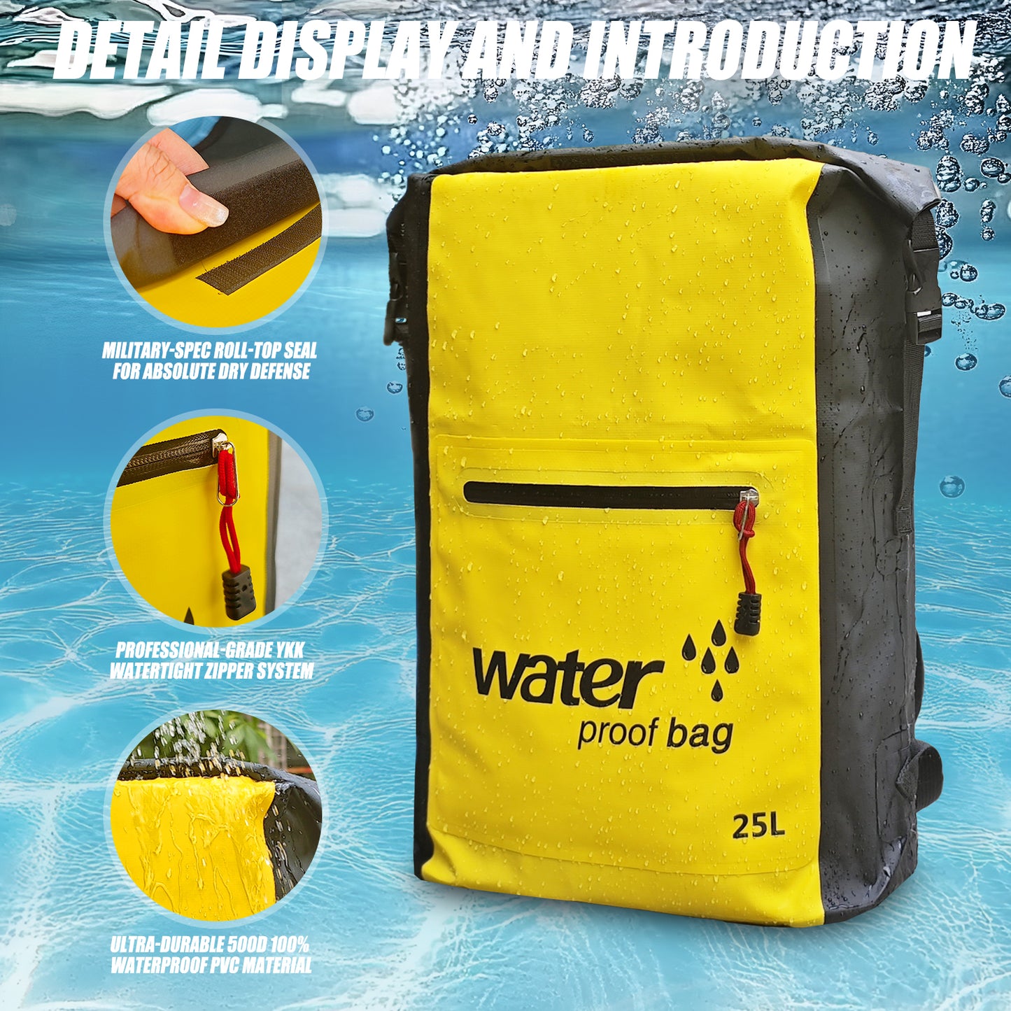 SUDOO 25L Waterproof Dry Bag Backpack