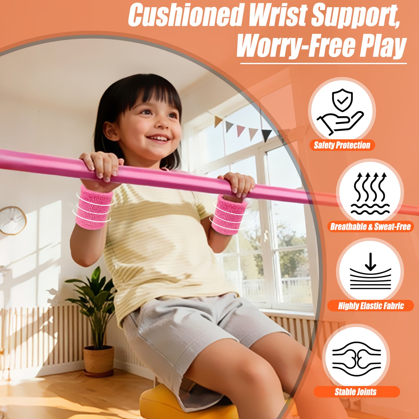 Triclicks Kids Folding Gymnastics Bar, Junior Kip Bar with Adjustable Height