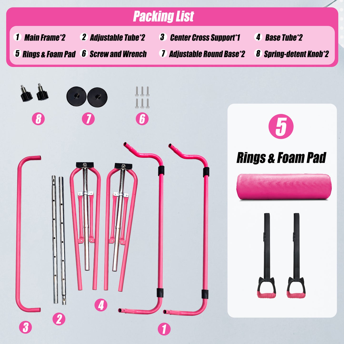 Triclicks Kids Folding Gymnastics Bar, Junior Kip Bar with Adjustable Height