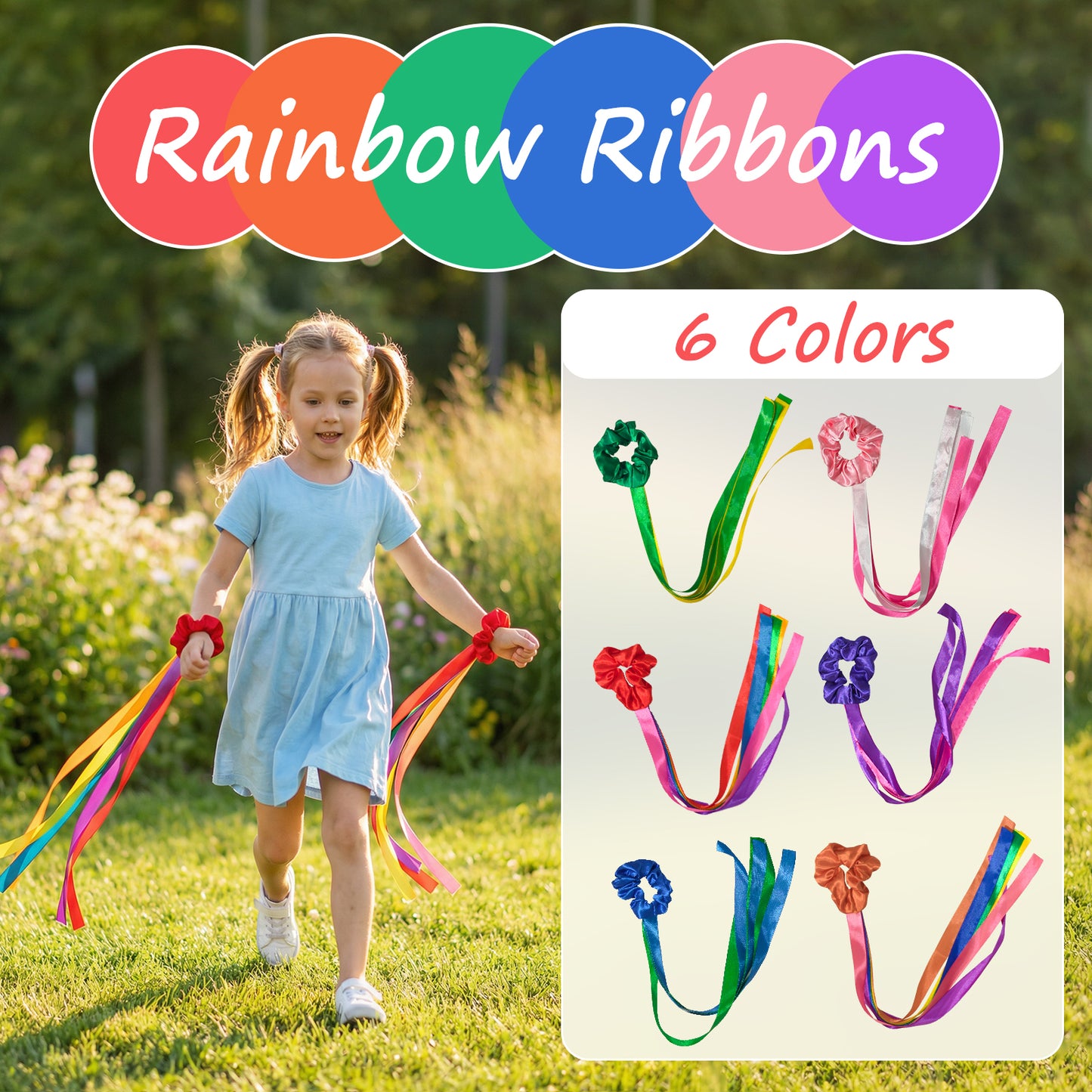 12 Pcs Rainbow Dance Ribbons for Kids, Hand Held Rhythm Gymnastics Ribbon, Rainbow Streamer Gymnastics Equipment for Kids and Adults, Ideal Dance Practice Accessories Tool & Party Decor