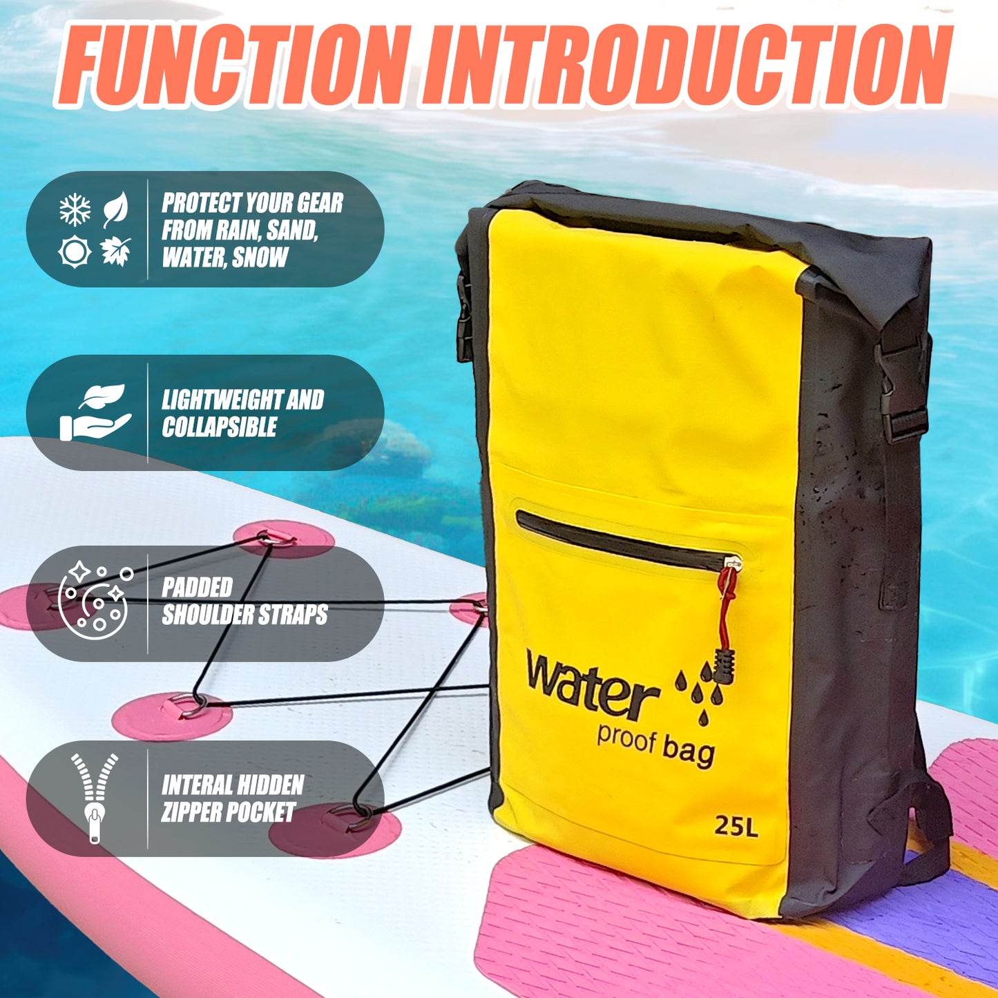 SUDOO 25L Waterproof Dry Bag Backpack