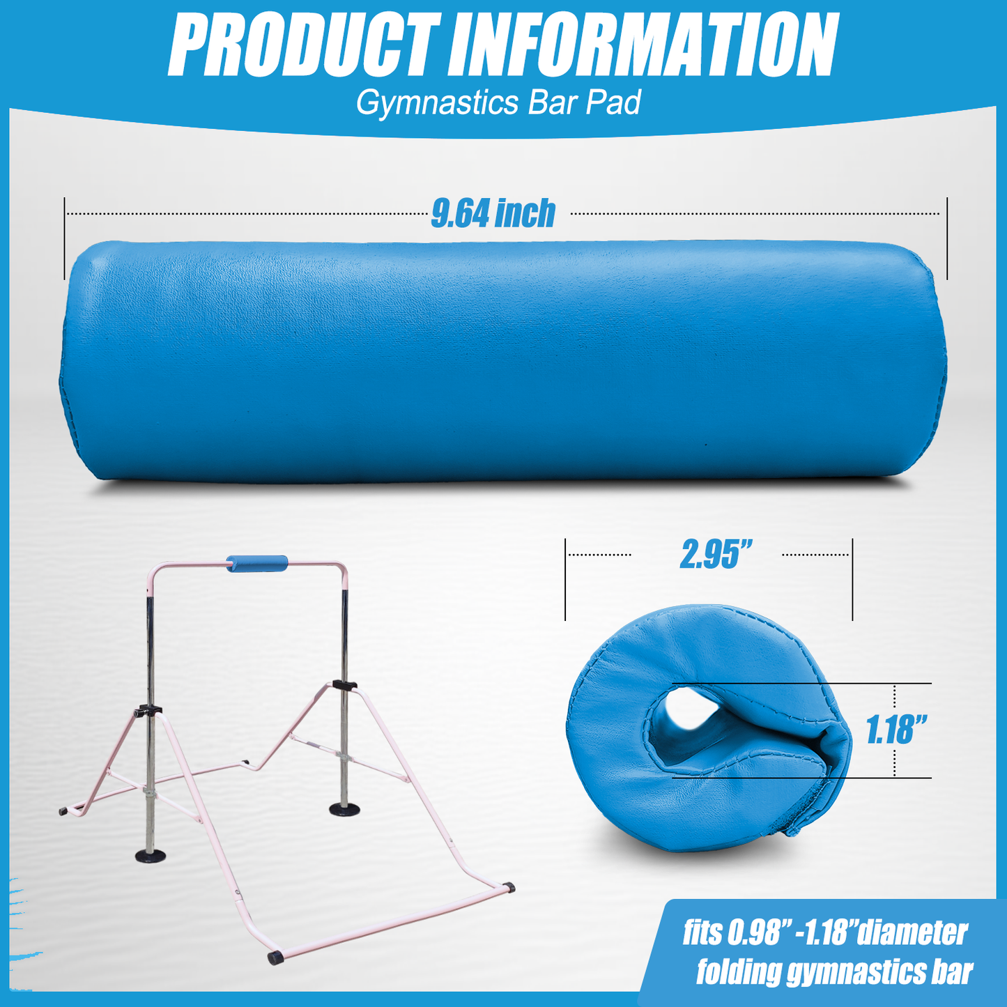 Triclicks Gymnastics Bar Pad - Foam Protective Sleeve for Parallel Bars, Uneven Bars, Horizontal Bars & Ballet Bars