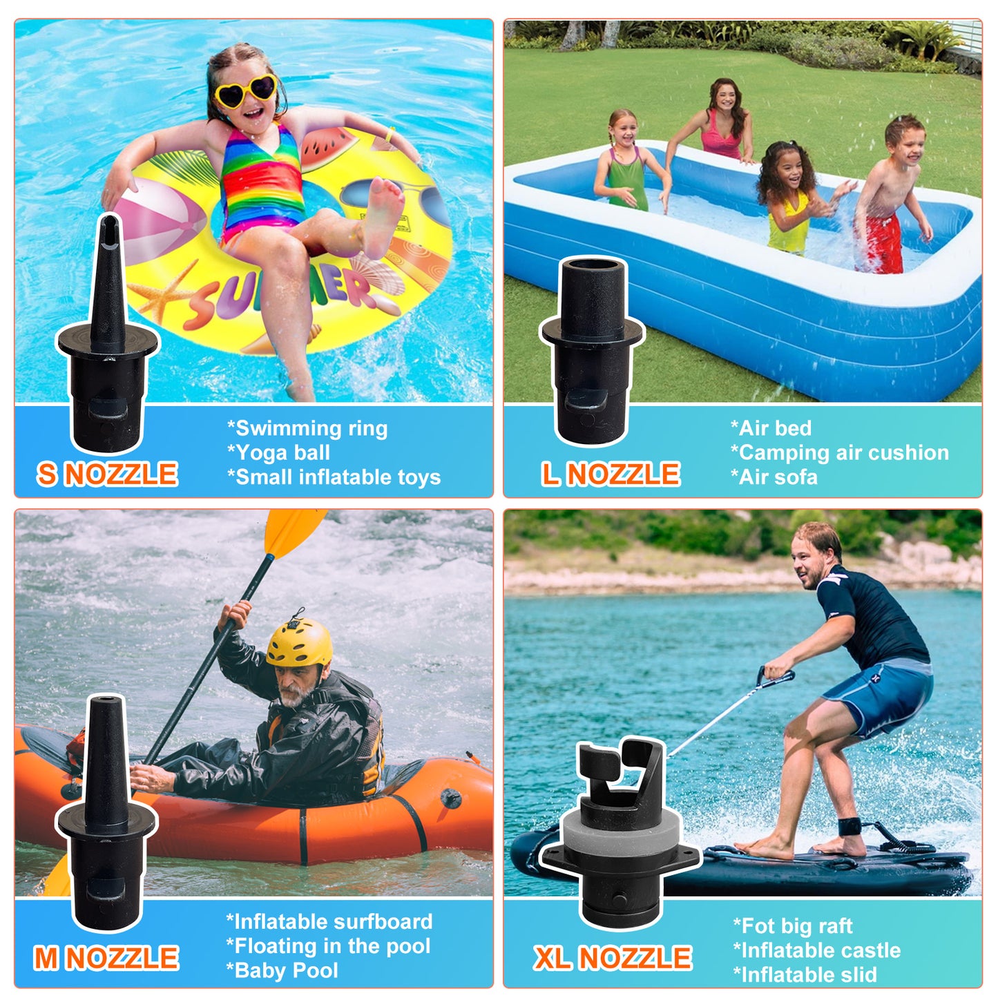 Triclicks Electric Air Pump 110-120V - Fits Inflatable SUP, Tumble Track & Fitness Gear