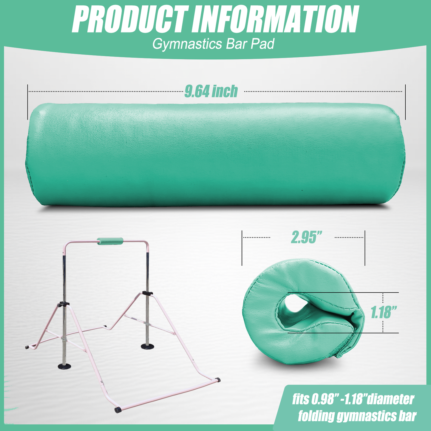 Triclicks Gymnastics Bar Pad - Foam Protective Sleeve for Parallel Bars, Uneven Bars, Horizontal Bars & Ballet Bars