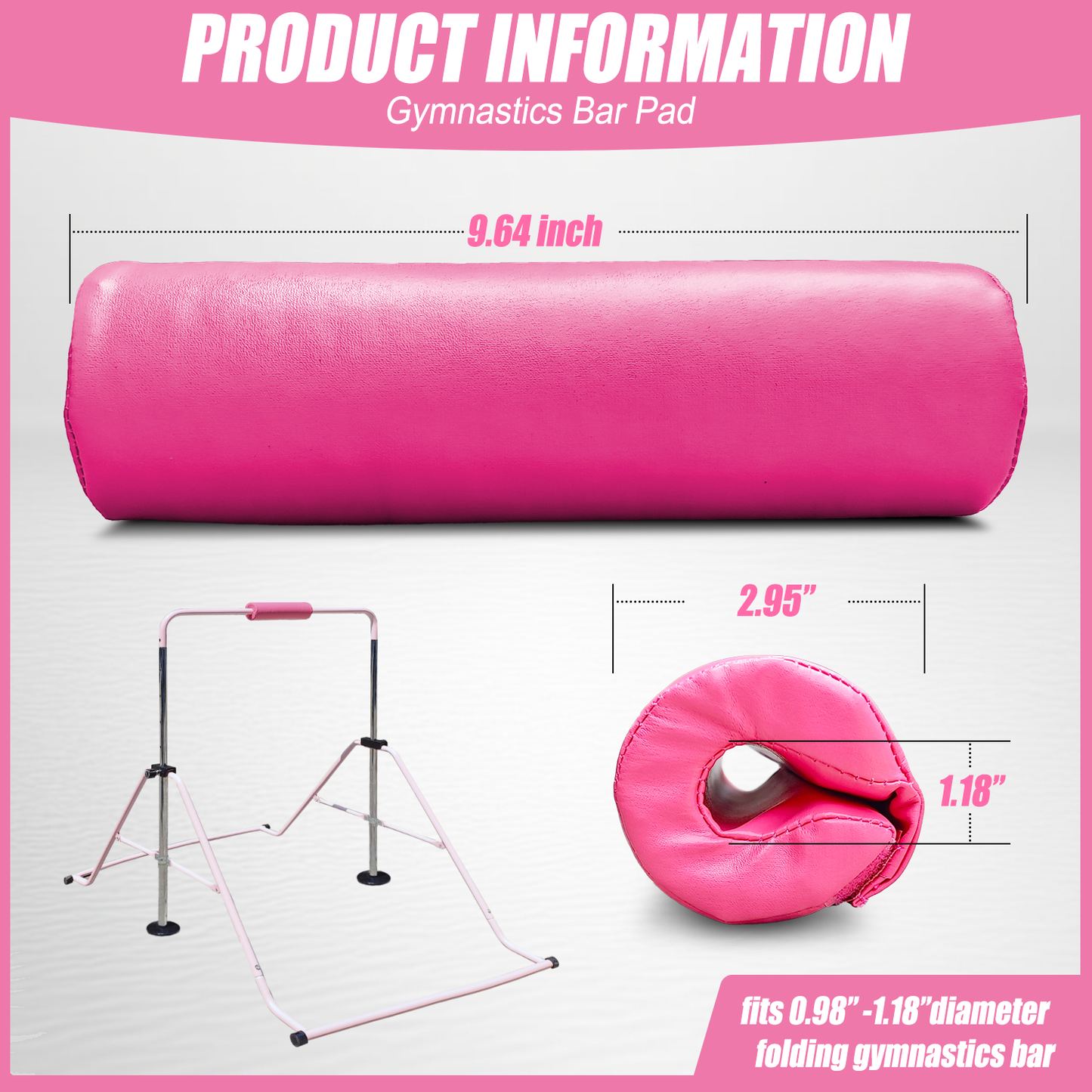 Triclicks Gymnastics Bar Pad - Foam Protective Sleeve for Parallel Bars, Uneven Bars, Horizontal Bars & Ballet Bars