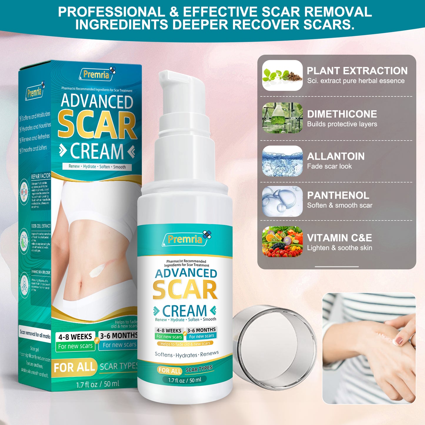 Scar Cream, Silicone Scar Gel, Advanced Scar Gel