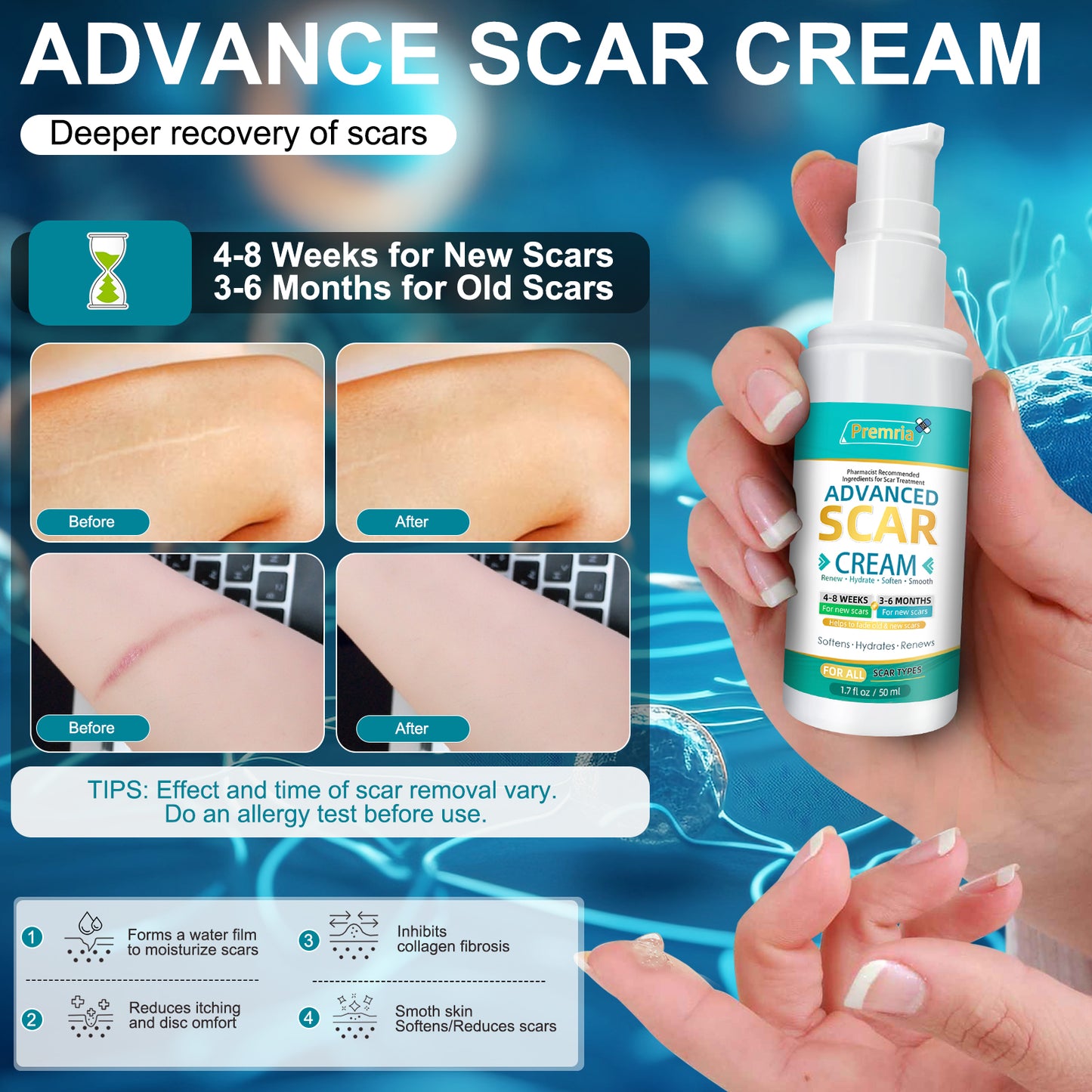 Scar Cream, Silicone Scar Gel, Advanced Scar Gel