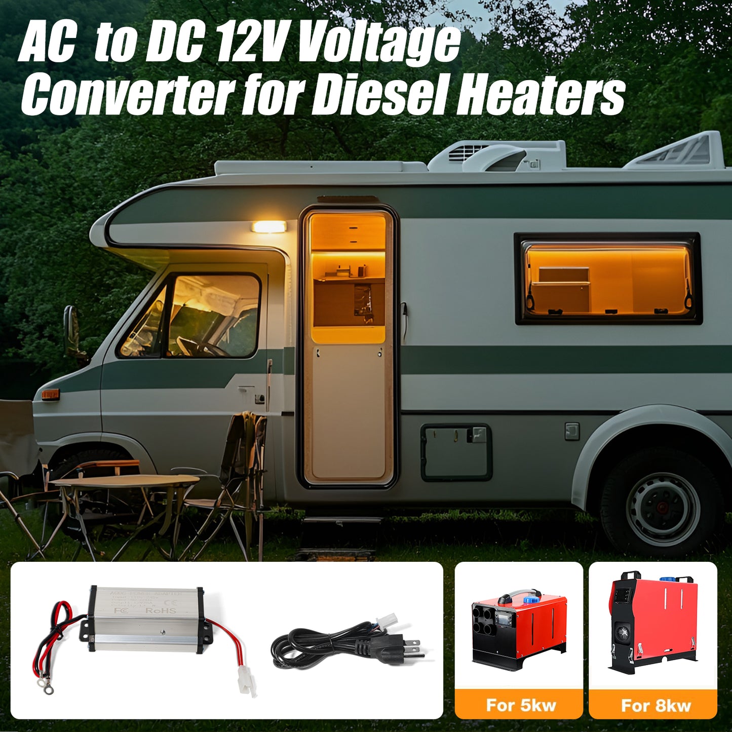 Diesel Heater Power Converter 110V to 12V