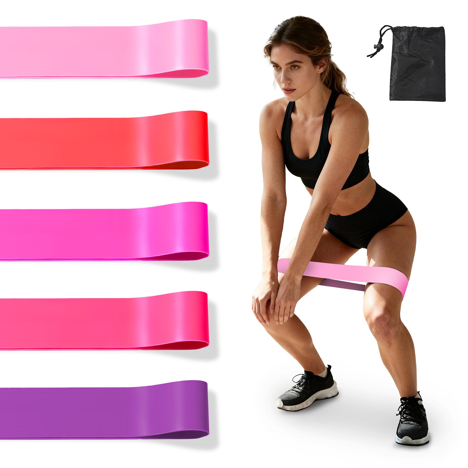 5 Pcs Latex-Free Resistance Bands Set