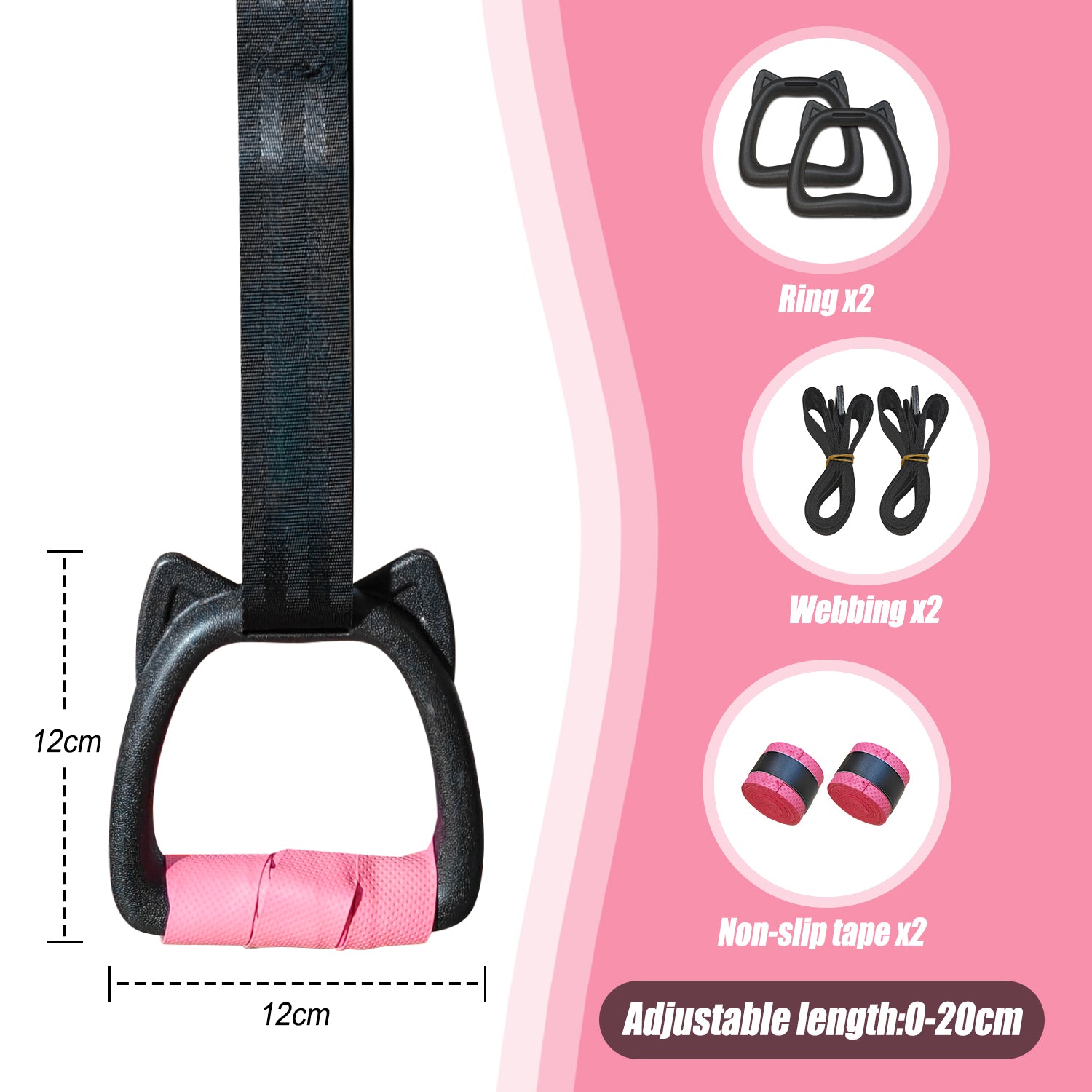 Triclicks Gymnastics Rings, Kids Home Gym Equipment with Adjustable Straps 2 Meter