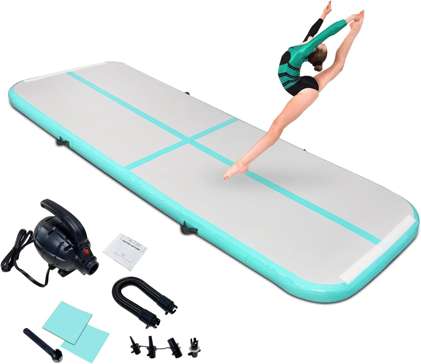 SUDOO Inflatable Gymnastics Tumbling Mat 4" Thick Air Tumble Track