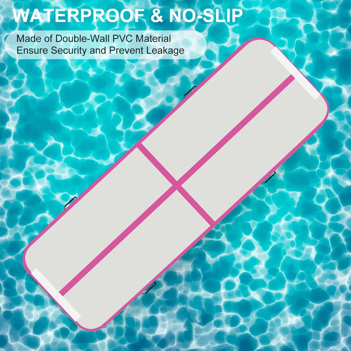 10ft/13ft/16ft Inflatable Gymnastics Tumbling Mat 4" Thick Air Tumble Track Training Mat with Electric Pump