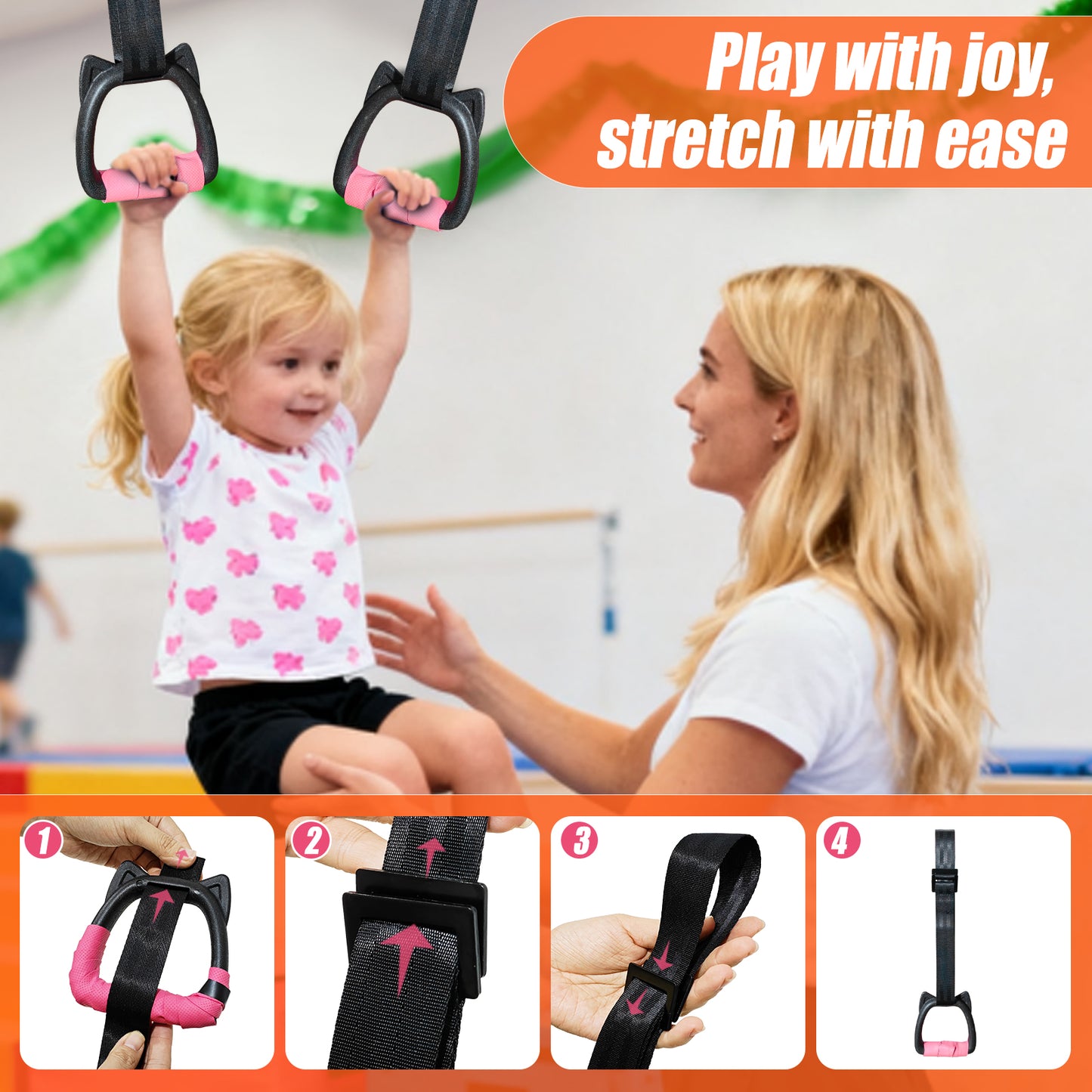 Triclicks Kids Folding Gymnastics Bar, Junior Kip Bar with Adjustable Height