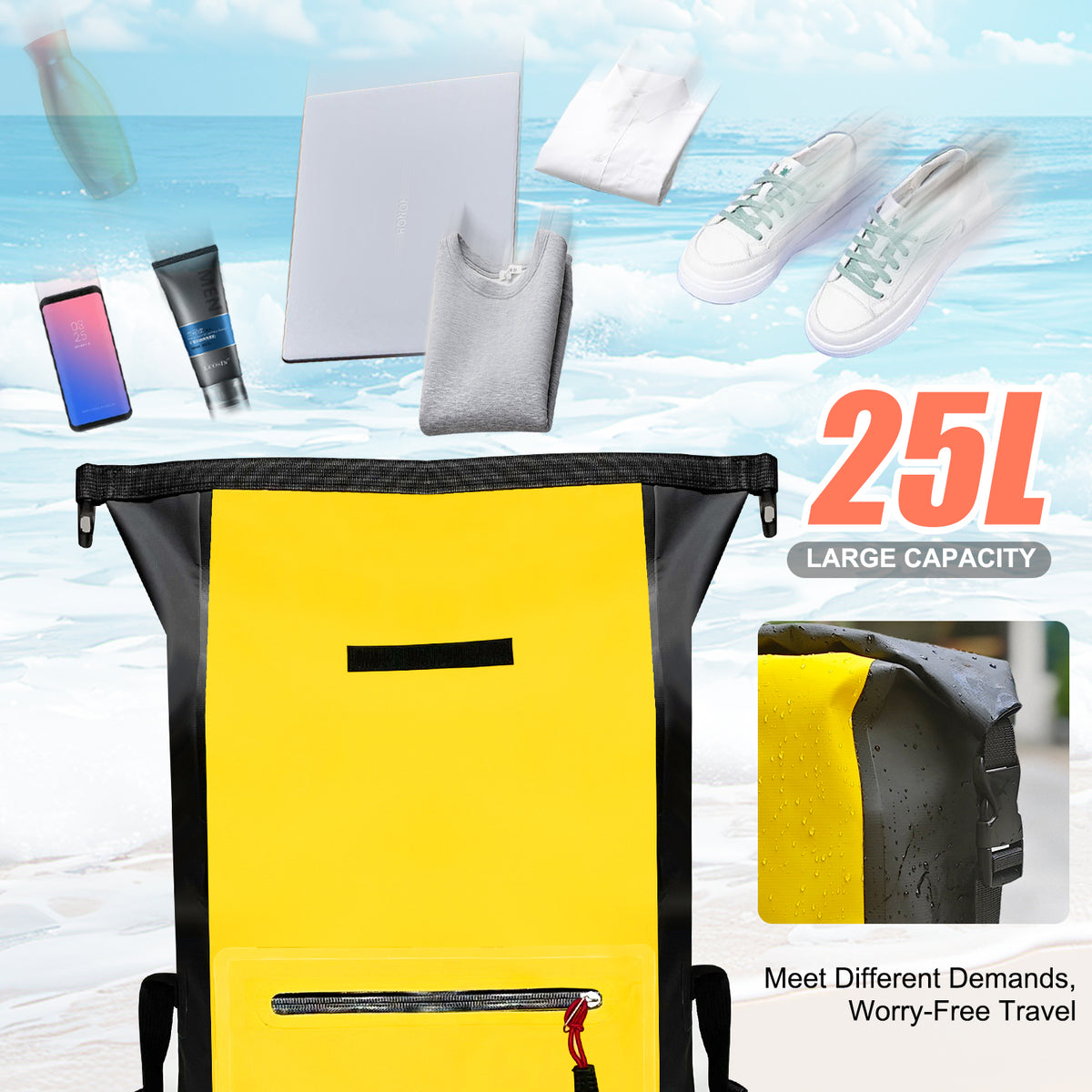 Clicks Backpack SUDOO 25L Waterproof Dry Bag Backpack