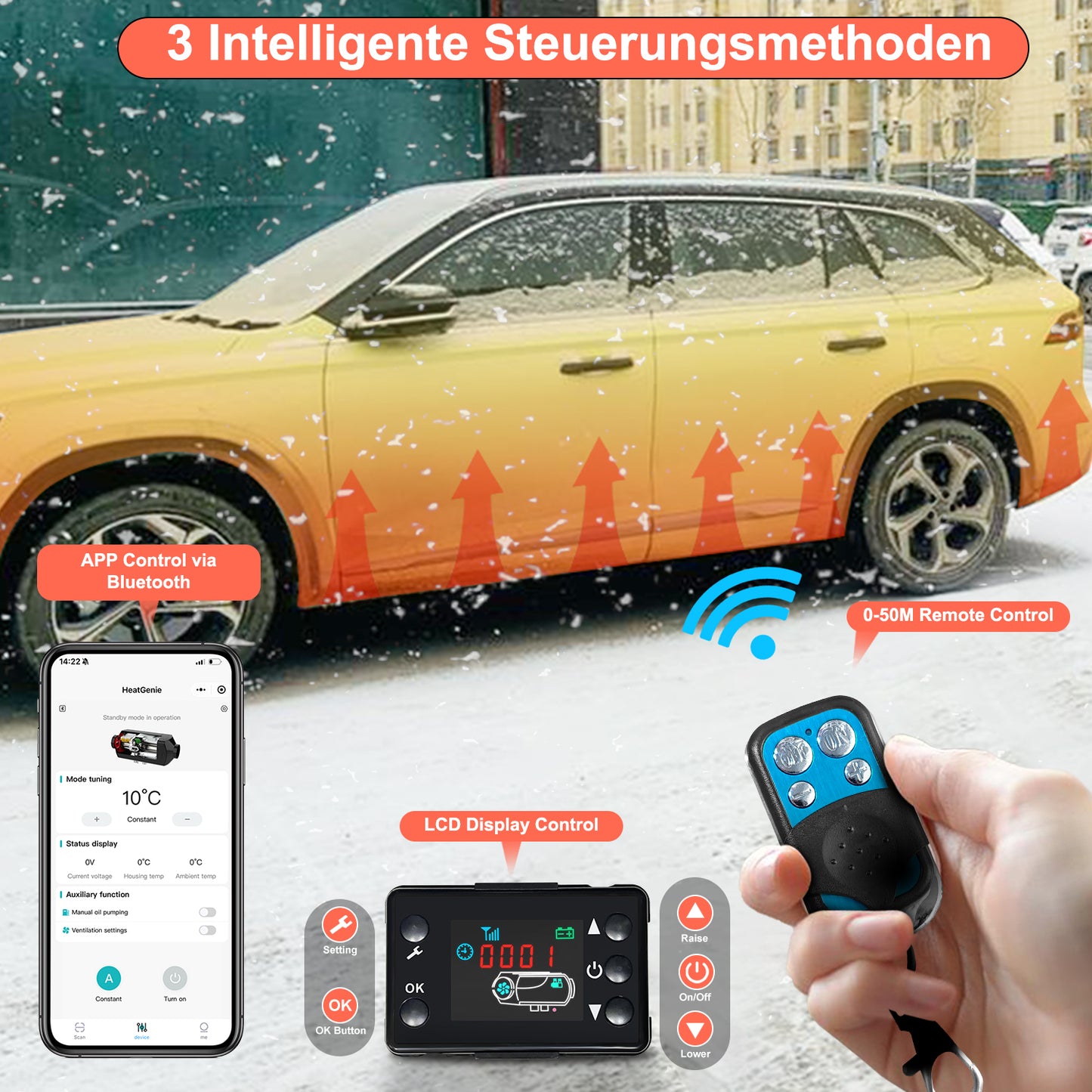 Triclicks Diesel Air Heater All in One 12V 5KW Parking Heater Diesel Night Heater with LCD Display Remote Control 5L Tank For Truck, Boat, Car Trailer, Motorhomes, Campervans, Caravas