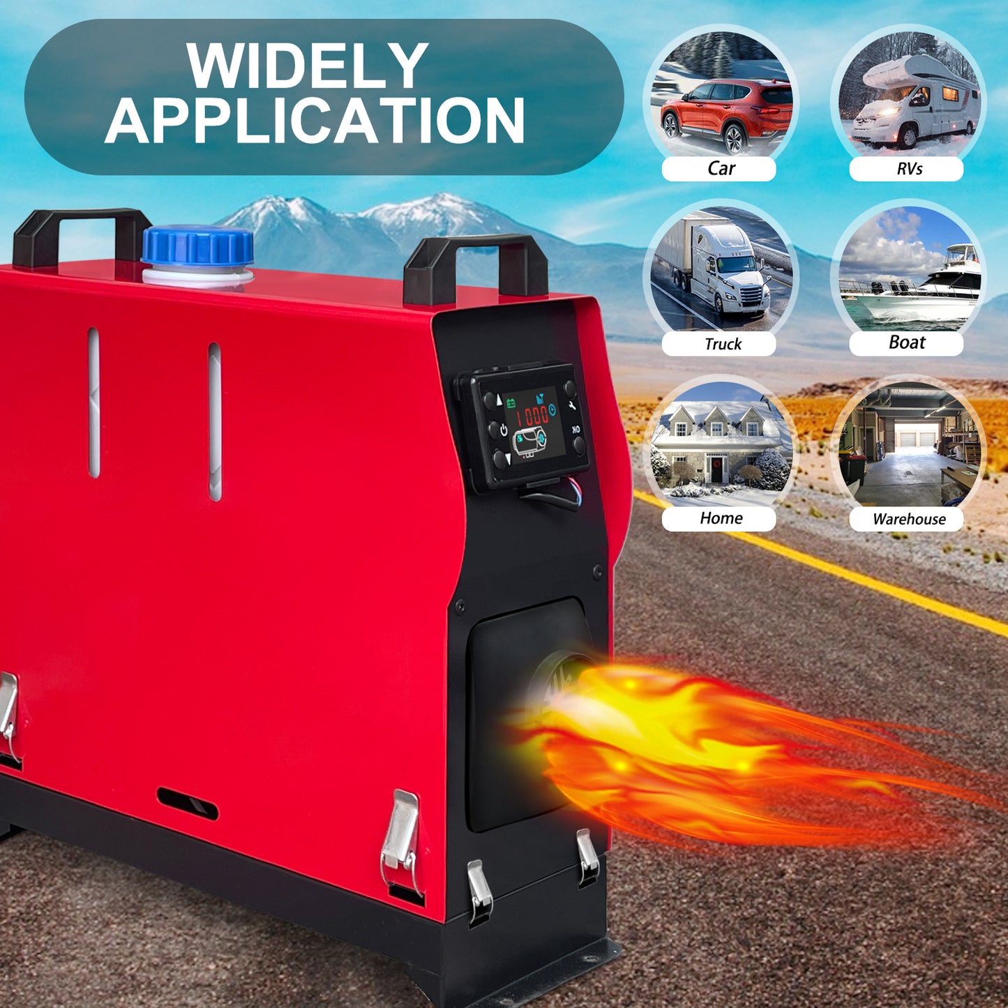 Triclicks Diesel Air Heater All in One 12V 5KW Parking Heater Diesel Night Heater with LCD Display Remote Control 5L Tank For Truck, Boat, Car Trailer, Motorhomes, Campervans, Caravas