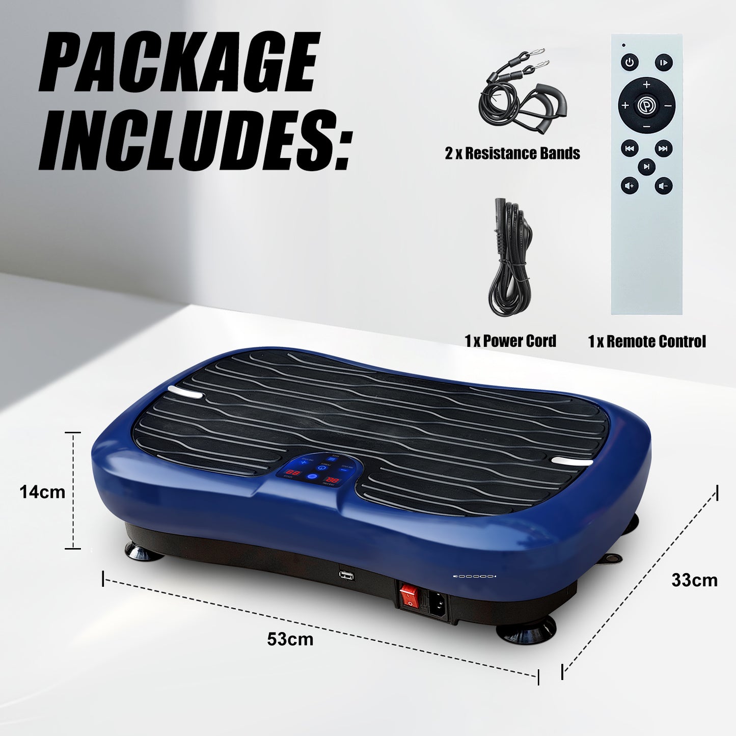 Triclicks Vibration Plate Exercise Machine Vibration Platform Machine for Home Fitness Training, Full Body Workout Equipment Ultra Slim Power Trainer w/ Bluetooth Speaker & 2 Loop Bands