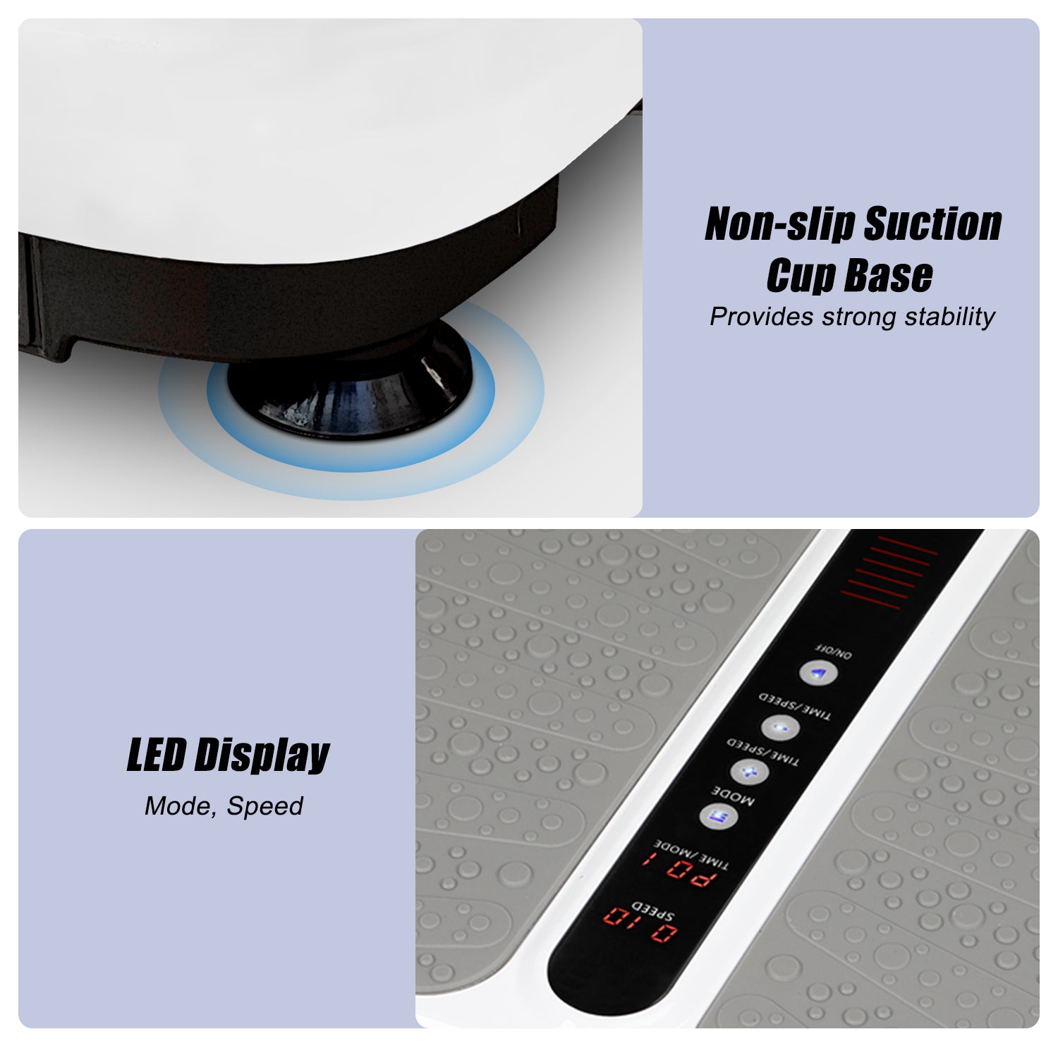 Triclicks Vibration Plate Exercise Machine for Home Fitness - Whole Body Workout Vibration Fitness Trainer Machine for Weight Loss and Shaping with Bluetooth Speaker & 2 Resistance Bands