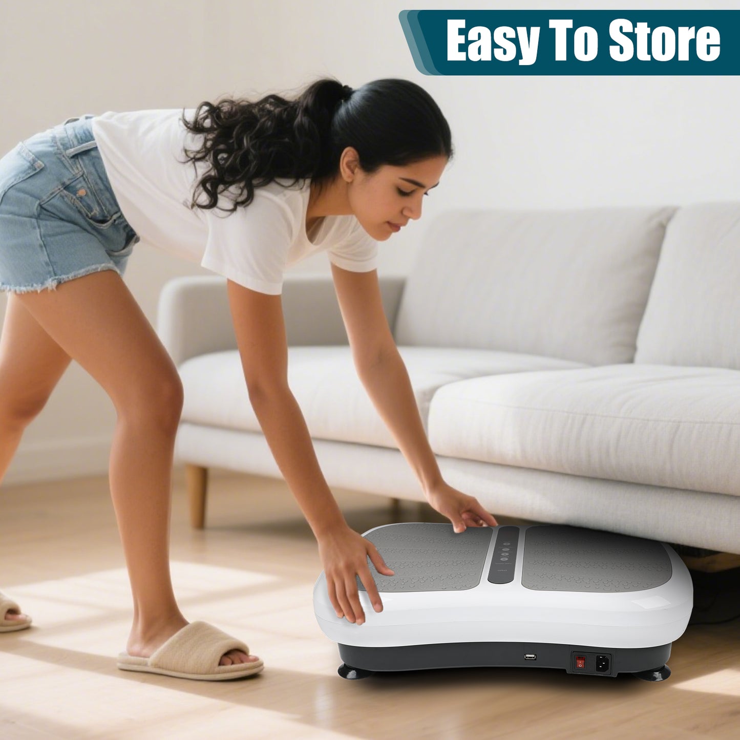 Triclicks Vibration Plate Exercise Machine for Home Fitness - Whole Body Workout Vibration Fitness Trainer Machine for Weight Loss and Shaping with Bluetooth Speaker & 2 Resistance Bands