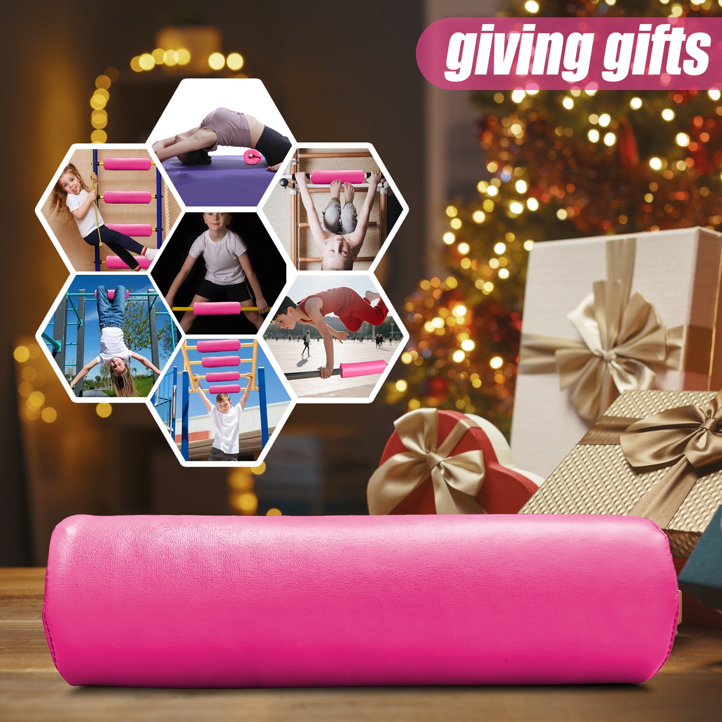 Triclicks Gymnastics Bar Pad - Foam Protective Sleeve for Parallel Bars, Uneven Bars, Horizontal Bars & Ballet Bars - PU Leather Cover, Universal Fit for Kids & Adult Gymnasts, Easy Installation