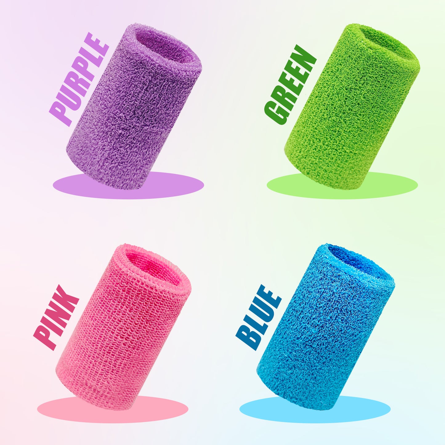 Triclicks 8 Pack Sports Wristbands, Sweat Absorbent Cotton Wrist Bands for Gymnastics, Basketball, Tennis, Running & Workouts, Soft Stretchy Athletic Wrist Sweatbands for Men Women