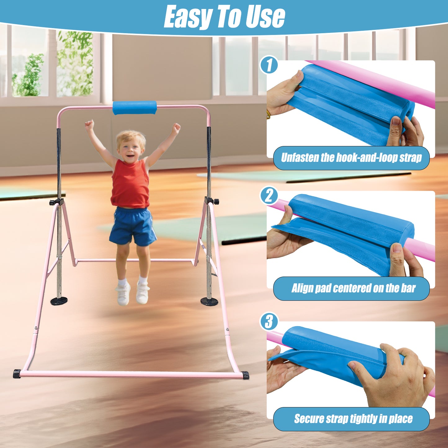 Triclicks Gymnastics Bar Pad - Foam Protective Sleeve for Parallel Bars, Uneven Bars, Horizontal Bars & Ballet Bars