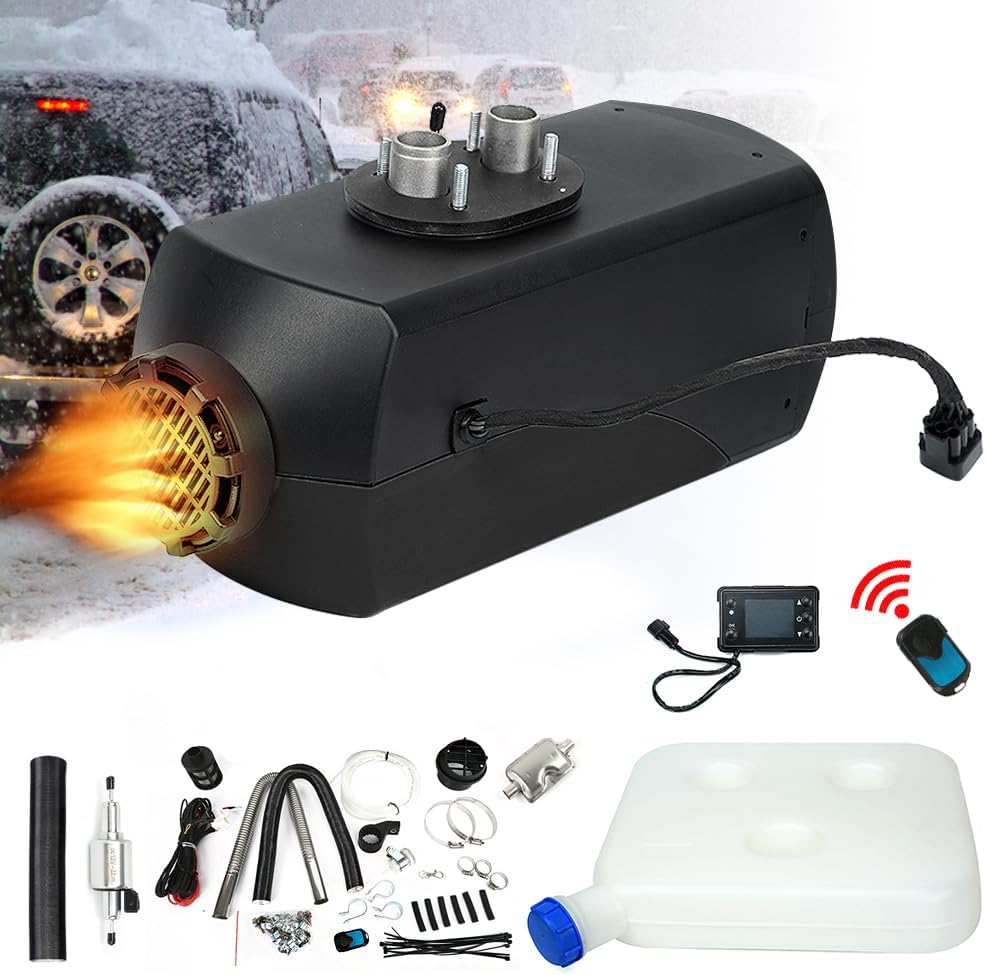 Triclicks Diesel Air Heater 12V 5KW Parking Heater Diesel Night Heater with Silencer LCD Switch Remote Control 10L Tank For Truck, Boat, Car Trailer, Motorhomes, Campervans, Caravas