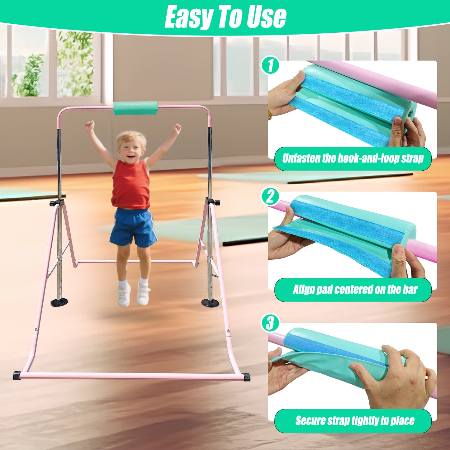 Triclicks Gymnastics Bar Pad - Foam Protective Sleeve for Parallel Bars, Uneven Bars, Horizontal Bars & Ballet Bars
