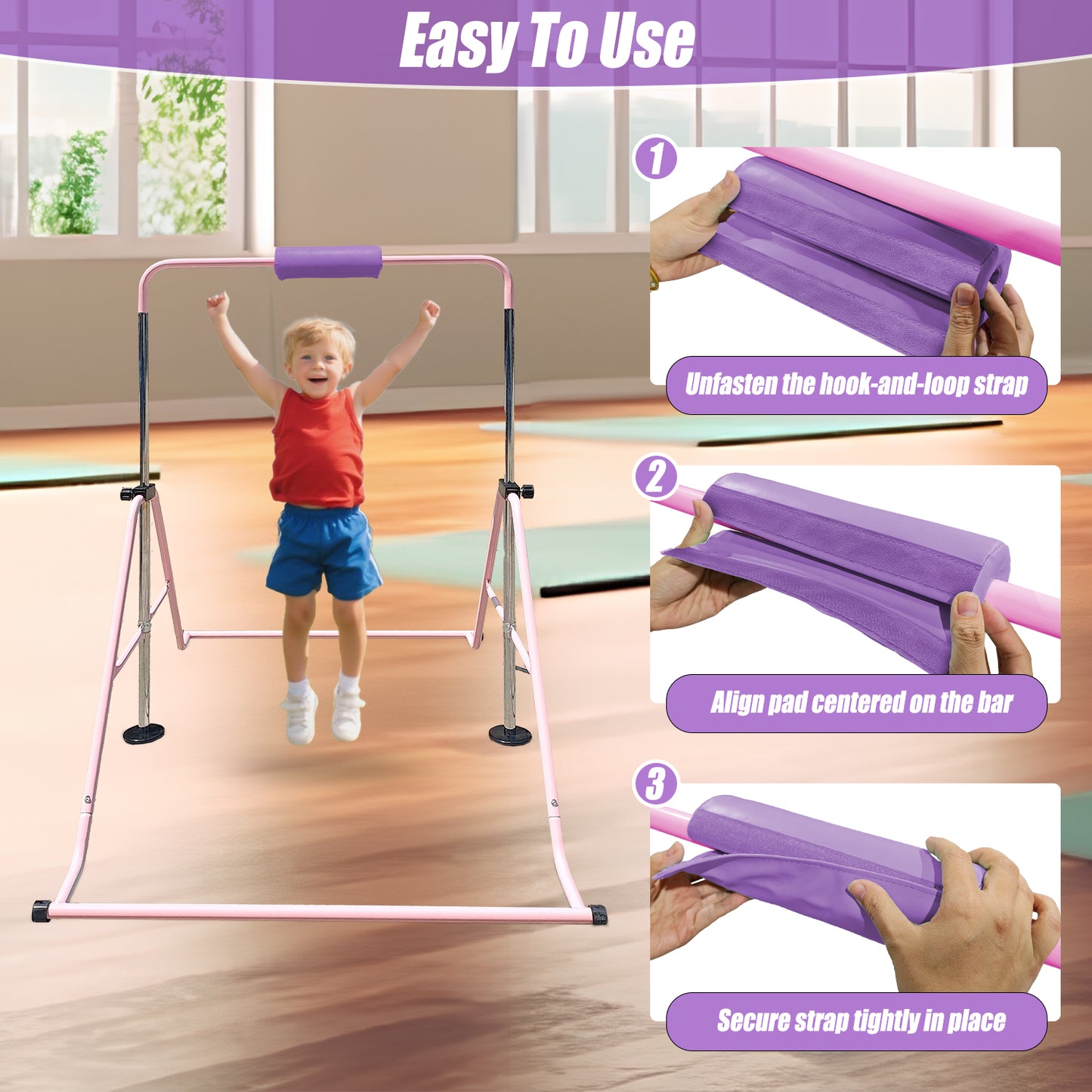 Triclicks Gymnastics Bar Pad - Foam Protective Sleeve for Parallel Bars, Uneven Bars, Horizontal Bars & Ballet Bars