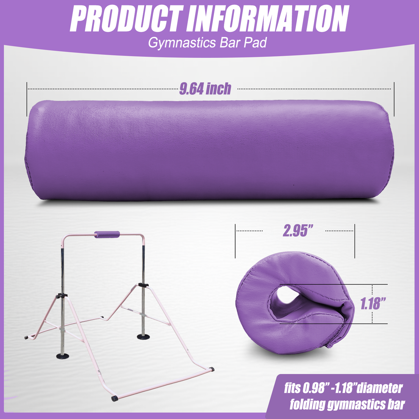 Triclicks Gymnastics Bar Pad - Foam Protective Sleeve for Parallel Bars, Uneven Bars, Horizontal Bars & Ballet Bars